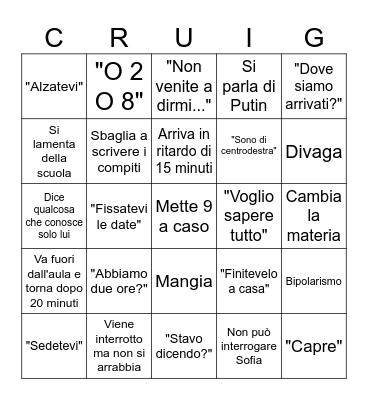 Carlucingo Bingo Card