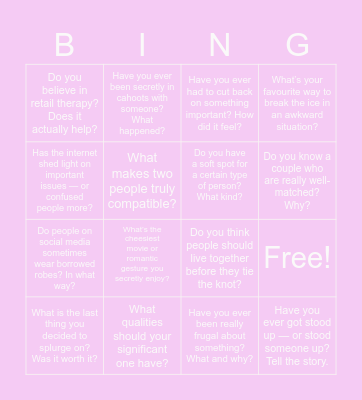 Revision time Bingo Card