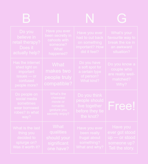 Revision time Bingo Card