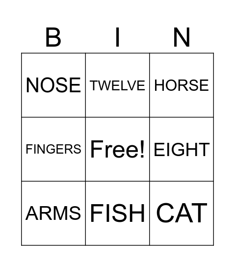 REVISION BINGO! Bingo Card