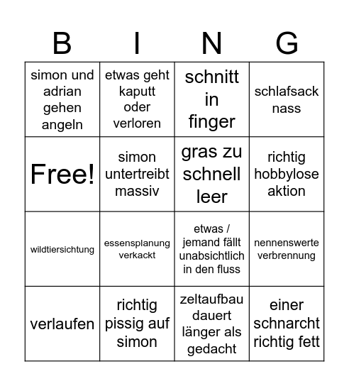 norwegen Bingo Card