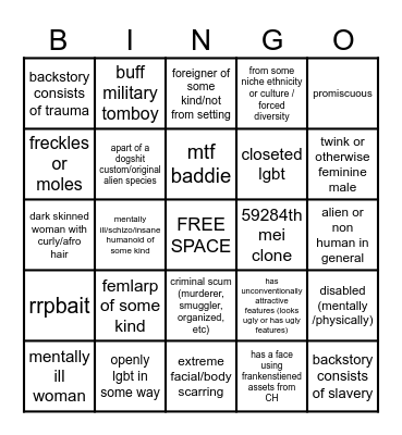 KILLROY CHARACTER BINGO Card