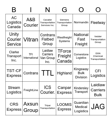 TFI BINGO Card