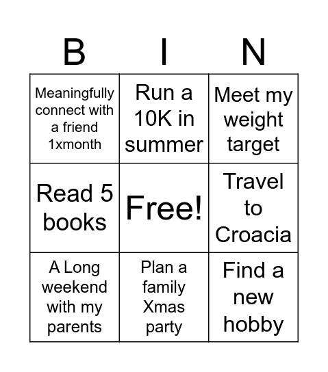 Lisandra's 2026 Goals Bingo Card