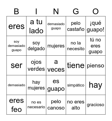 Soy Guapo- Sr. Wooly Bingo Card