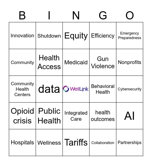 WellLink SOTU Bingo Card