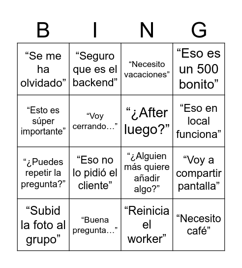BINGO DELOITTANO Bingo Card