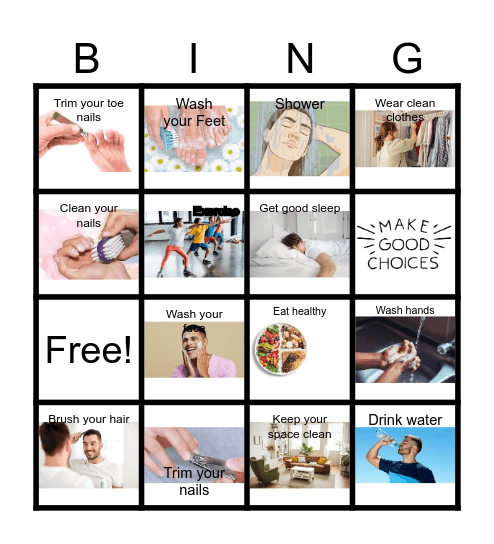 Hygiene Bingo Card