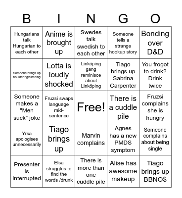 Bday Bingo Card