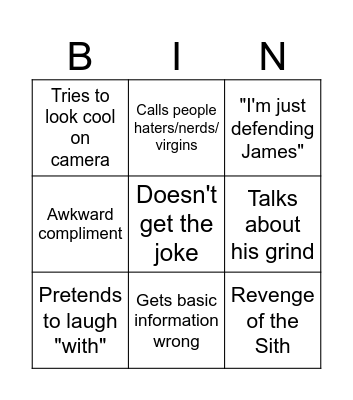 Gymmy Reacts Bingo Card