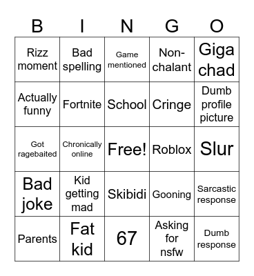 Alpha Kids Bingo Card