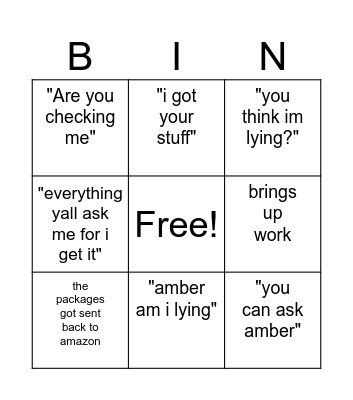 Justification for imcompetence Bingo Card