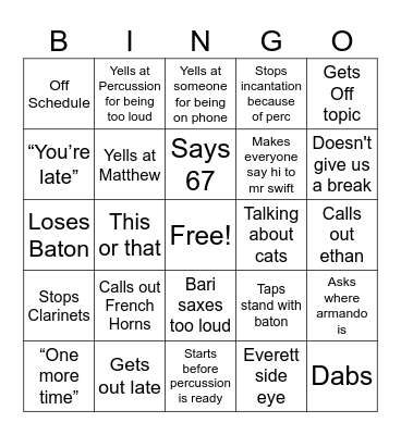 Ms Proffitt Bingo Card