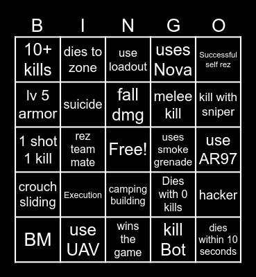 BLOODSTRIKE Bingo Card