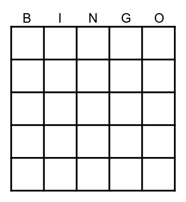 SUBTRACTION BINGO Card