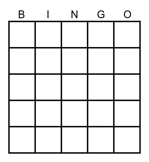 SUBTRACTION BINGO Card