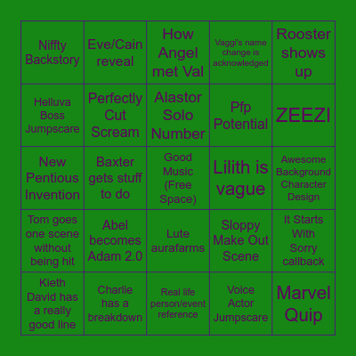 Hazbin Season 3 Bingo Card