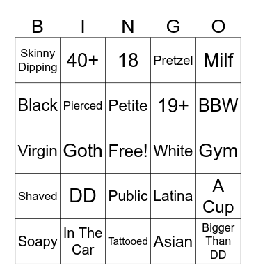Nude Bingo Card