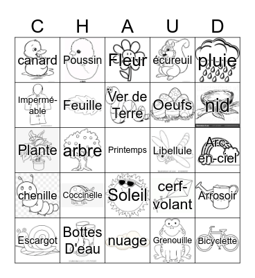 PRINTEMPS Bingo Card