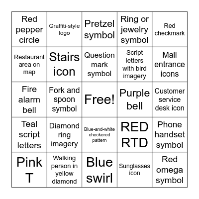 Mall Bingo Card