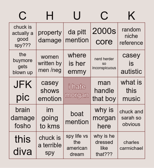 chuck bartowski my belovef Bingo Card