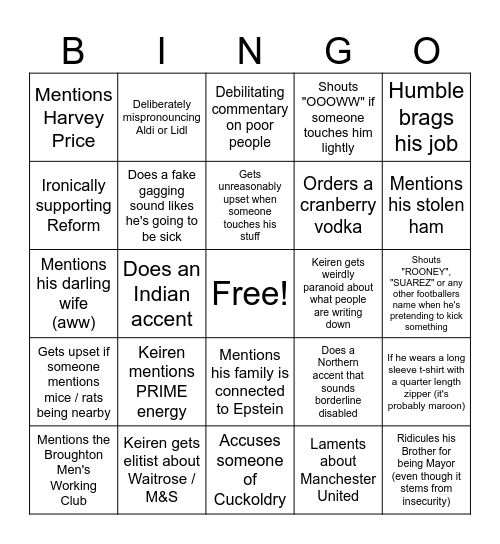Stag Bingo Card