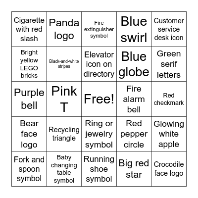 Mall Bingo Card