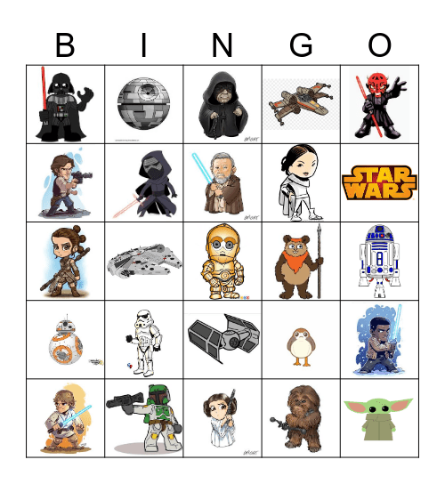 Star Wars Bingo Card