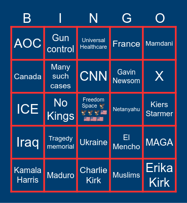 SOTU 2026 Bingo Card