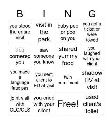 I've Experienced this! NFP Bingo Card