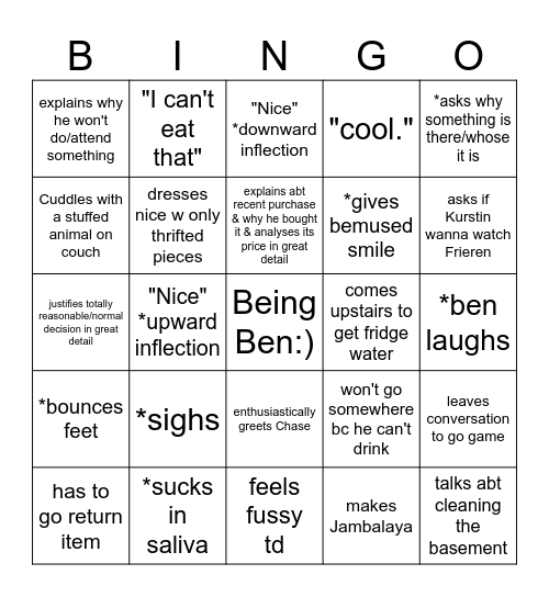 Bengo Bingo Card
