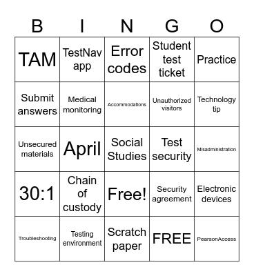 CMAS BINGO Card