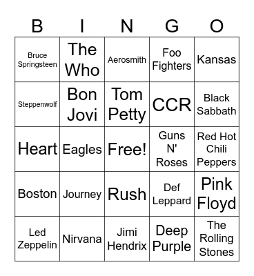 Round 7 - Rock Bangers Bingo Card