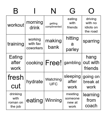 my bingo Card