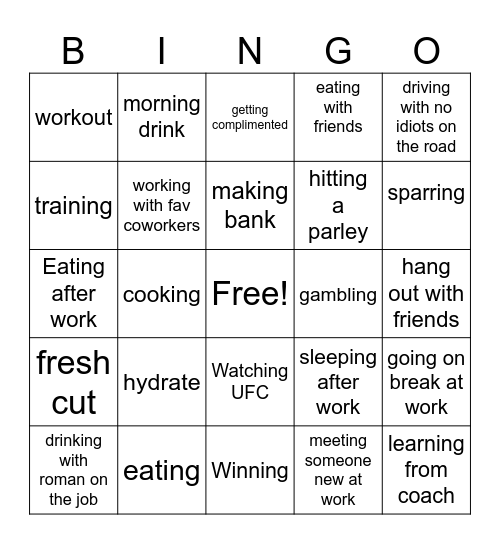 my bingo Card