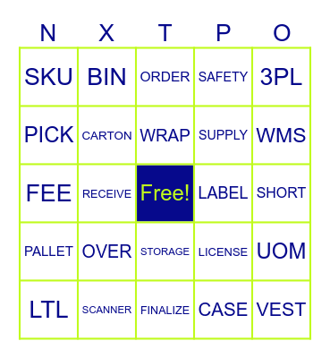 NXTPOINT BINGO Card