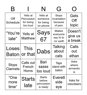 Ms Proffitt Bingo Card