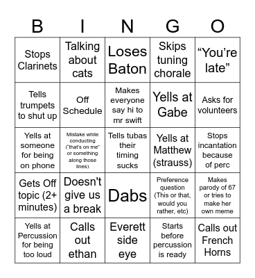 Ms Proffitt Bingo Card