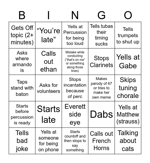 Ms Proffitt Bingo Card
