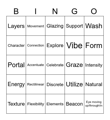 THEATER LIGHTING MEETING BINGO Card