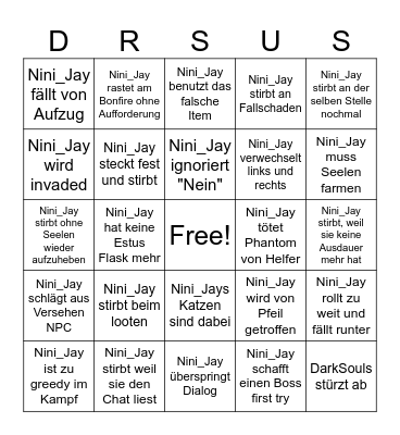 Nini_Jay DarkSouls Lore Run Bingo Card