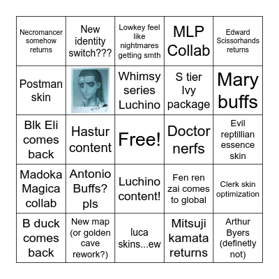 IDV Stream bingo Card