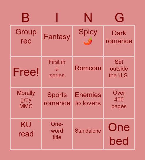 Tuesday TBR  Bingo Card
