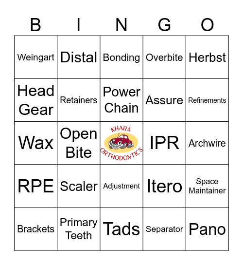 Orthodontic Bingo Card
