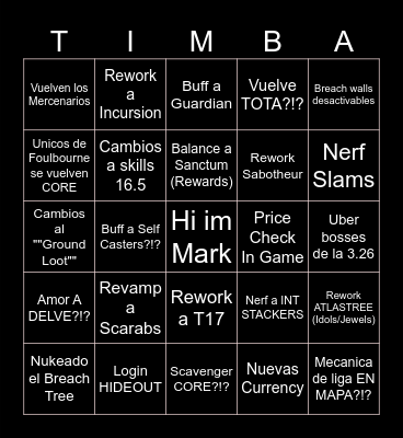 Poe 3.28 Bingoooo Bingo Card