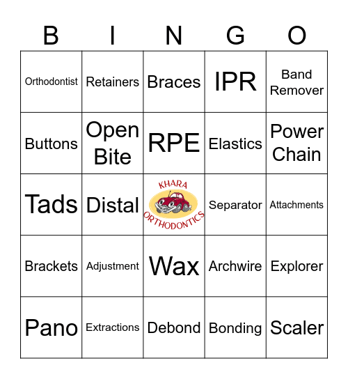 Orthodontic Bingo Card