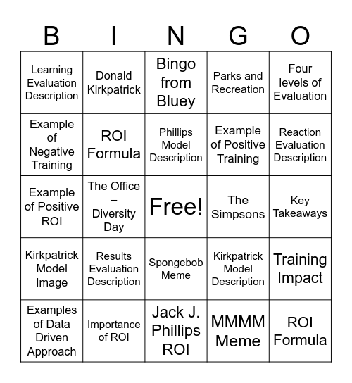 SPOT THAT Bingo Card