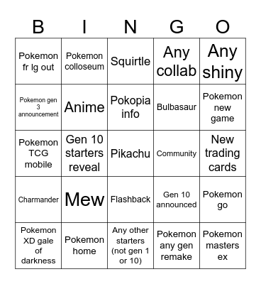 2/27 predictions Bingo Card