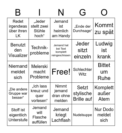 Betz Bingo Card