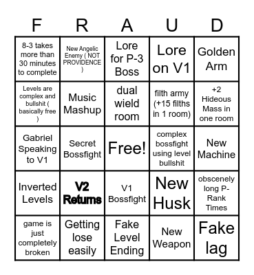 FRAUD Bingo Card